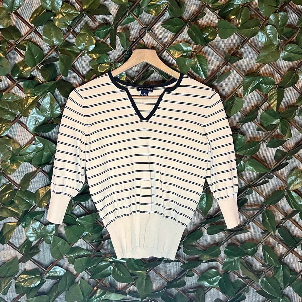 Y2K Ann Taylor Knit 3/4 Sleeve Tee
